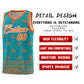Custom Aqua Orange Personalized Cashew Pattern Sports Uniform Basketball Jersey Limited