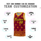 Custom Crimson Yellow Personalized Cashew Pattern Sports Uniform Basketball Jersey Limited