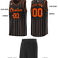 Custom Black Orange Vertical Striped Pattern Sports Uniform Basketball Jersey Limited