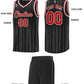 Custom Black Red Vertical Striped Pattern Sports Uniform Basketball Jersey Limited