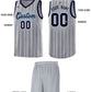 Custom Gray Navy Vertical Striped Pattern Sports Uniform Basketball Jersey Limited