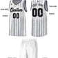 Custom White Black Vertical Striped Pattern Sports Uniform Basketball Jersey Limited
