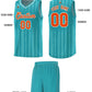 Custom Aqua Orange Vertical Striped Pattern Sports Uniform Basketball Jersey Limited