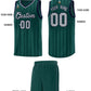 Custom Midnight Green Gray Vertical Striped Pattern Sports Uniform Basketball Jersey Limited