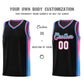 Custom Black Powder Blue-Pink Gradient Fashion Sports Uniform Basketball Jersey Limited