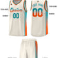 Custom Khaki Aqua-Orange Gradient Fashion Sports Uniform Basketball Jersey Limited