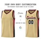 Custom Khaki Crimson-Black Gradient Fashion Sports Uniform Basketball Jersey Limited