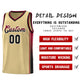 Custom Khaki Crimson-Black Gradient Fashion Sports Uniform Basketball Jersey Limited