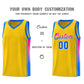 Custom Gold Light Blue-Pink Gradient Fashion Sports Uniform Basketball Jersey Limited