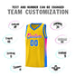 Custom Gold Light Blue-Pink Gradient Fashion Sports Uniform Basketball Jersey Limited