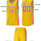 Custom Gold Light Blue-Pink Gradient Fashion Sports Uniform Basketball Jersey Limited