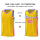 Custom Gold Light Blue-Pink Gradient Fashion Sports Uniform Basketball Jersey Limited