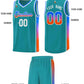 Custom Aqua Pink-Orange Gradient Fashion Sports Uniform Basketball Jersey Limited
