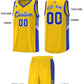 Custom Gold Royal-White Side Stripe Fashion Sports Uniform Basketball Jersey Limited