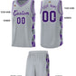 Custom Gray Purple-Dark Gray Side Two-Color Triangle Splicing Sports Uniform Basketball Jersey Limited