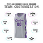 Custom Gray Purple-Dark Gray Side Two-Color Triangle Splicing Sports Uniform Basketball Jersey Limited