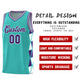 Custom Aqua Purple-White Side Two-Color Triangle Splicing Sports Uniform Basketball Jersey Limited