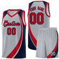 Custom Gray Red-Navy Color Block Sports Uniform Basketball Jersey