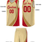 Custom Khaki Old Gold-Red Color Block Sports Uniform Basketball Jersey Limited