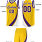 Custom Gold Purple-White Color Block Sports Uniform Basketball Jersey Limited