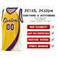 Custom Gold Purple-White Color Block Sports Uniform Basketball Jersey Limited