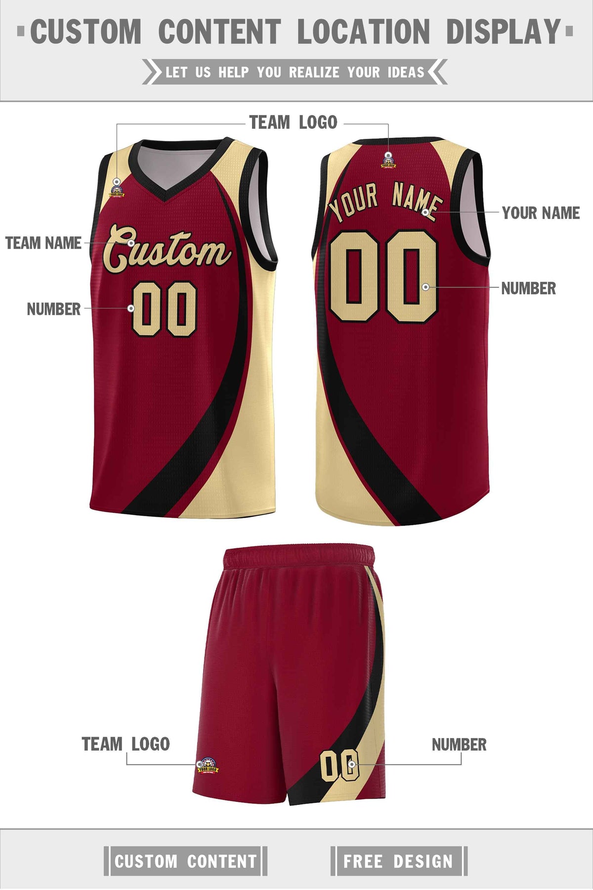 Custom Crimson White-Khaki Color Block Sports Uniform Basketball Jersey Limited