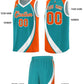 Custom Aqua White-Orange Color Block Sports Uniform Basketball Jersey Limited