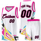 Custom White Gradient Graffiti Pattern Sports Uniform Basketball Jersey