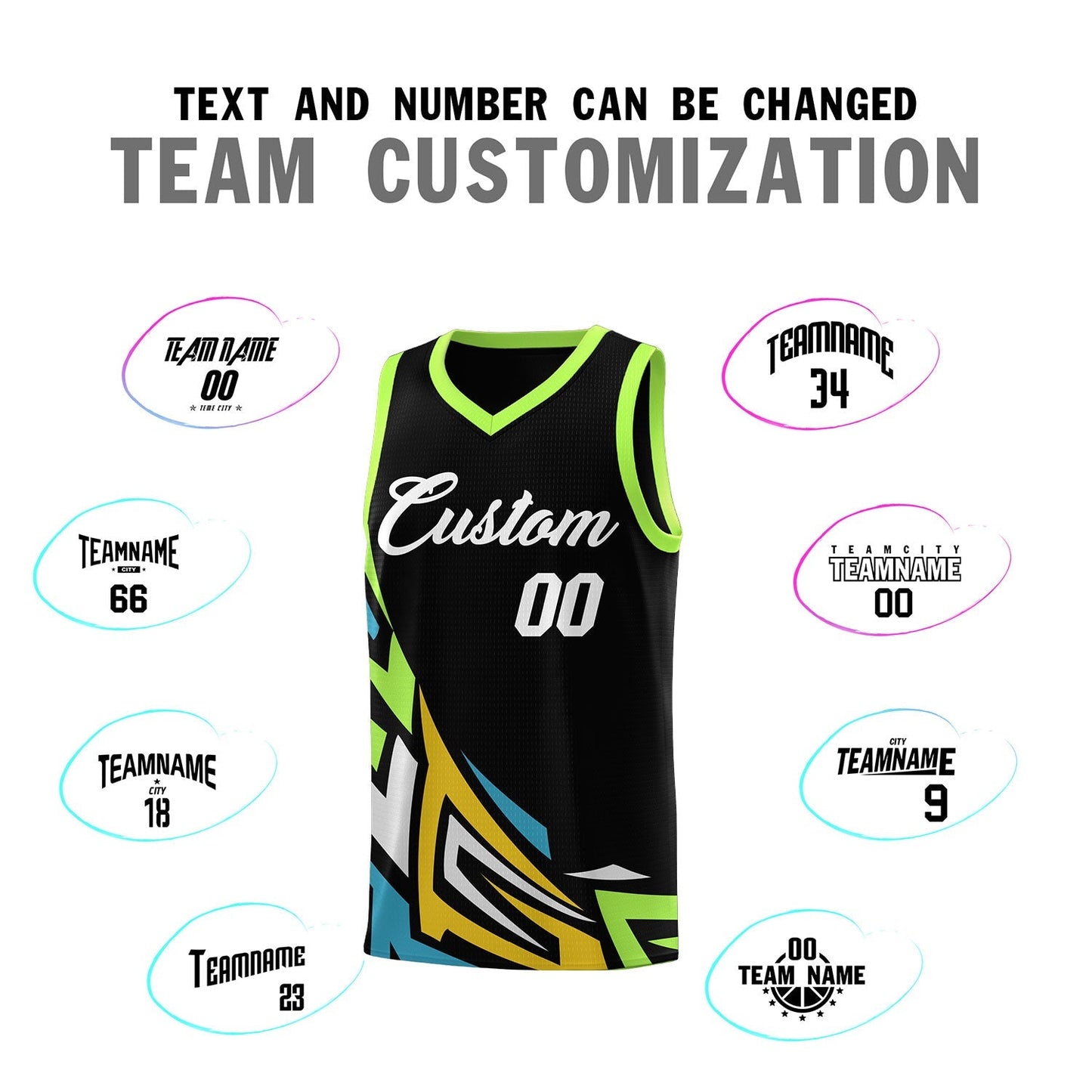 Custom Black Gradient Graffiti Pattern Sports Uniform Basketball Jersey Limited