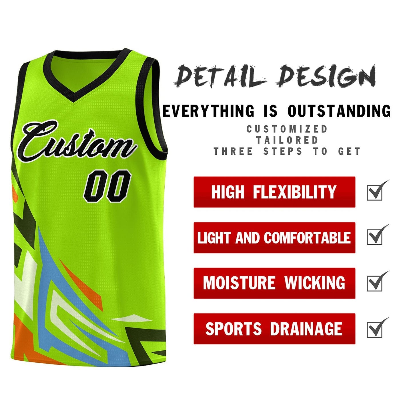 Custom Neon Green Gradient Graffiti Pattern Sports Uniform Basketball Jersey Limited