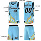 Custom Light Blue Gradient Graffiti Pattern Sports Uniform Basketball Jersey Limited
