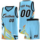 Custom Light Blue Gradient Graffiti Pattern Sports Uniform Basketball Jersey