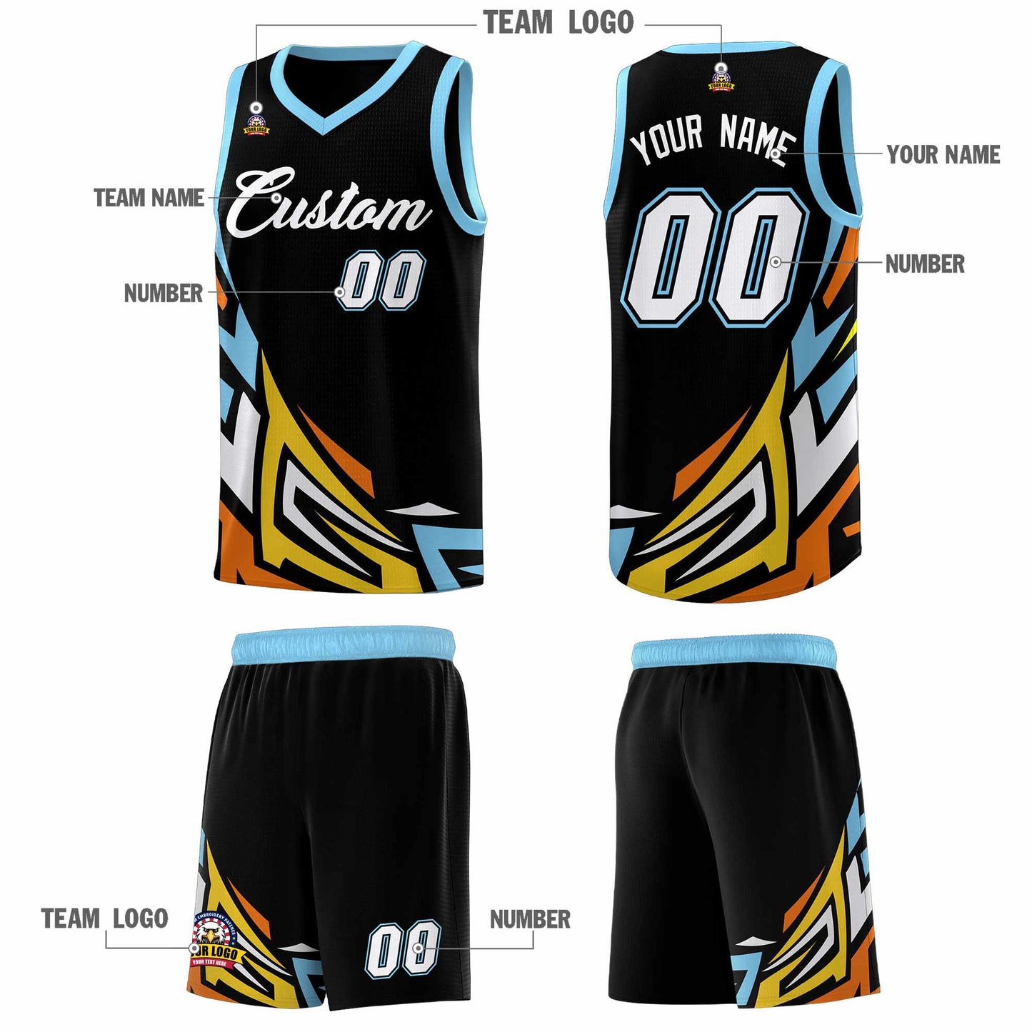 Custom Black Gradient Graffiti Pattern Sports Uniform Basketball Jersey Limited