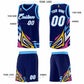 Custom Navy Gradient Graffiti Pattern Sports Uniform Basketball Jersey Limited