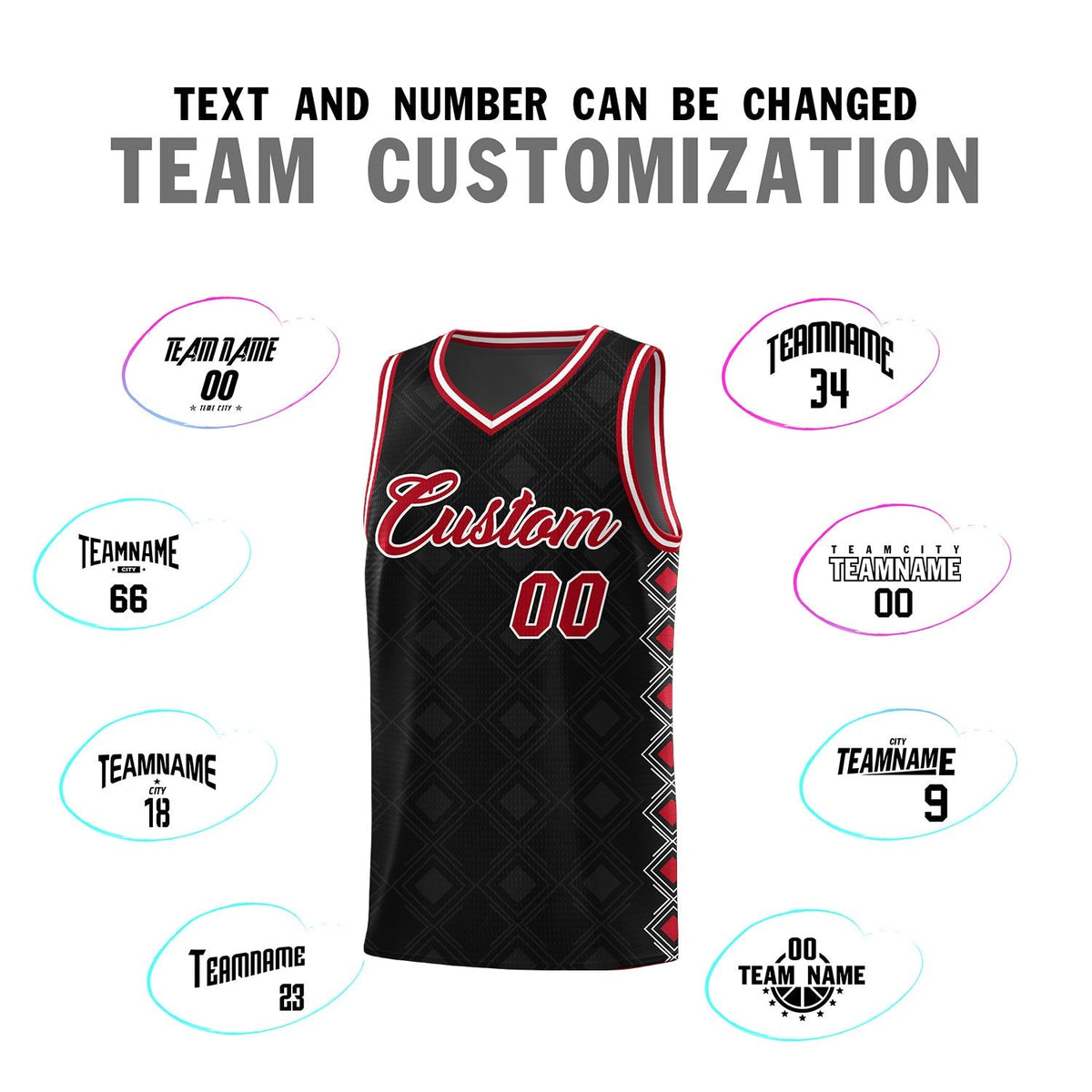 Custom Black Side Blocks Sports Uniform Basketball Jersey Limited