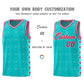 Custom Aqua Side Blocks Sports Uniform Basketball Jersey Limited