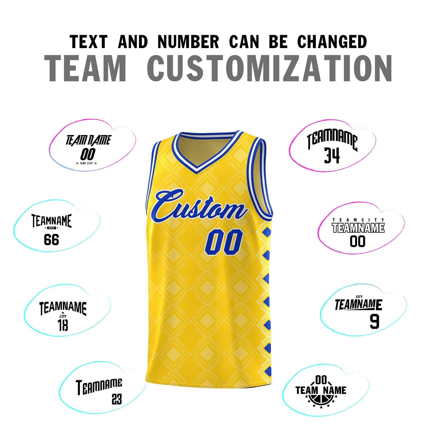 Custom Gold Side Blocks Sports Uniform Basketball Jersey Limited