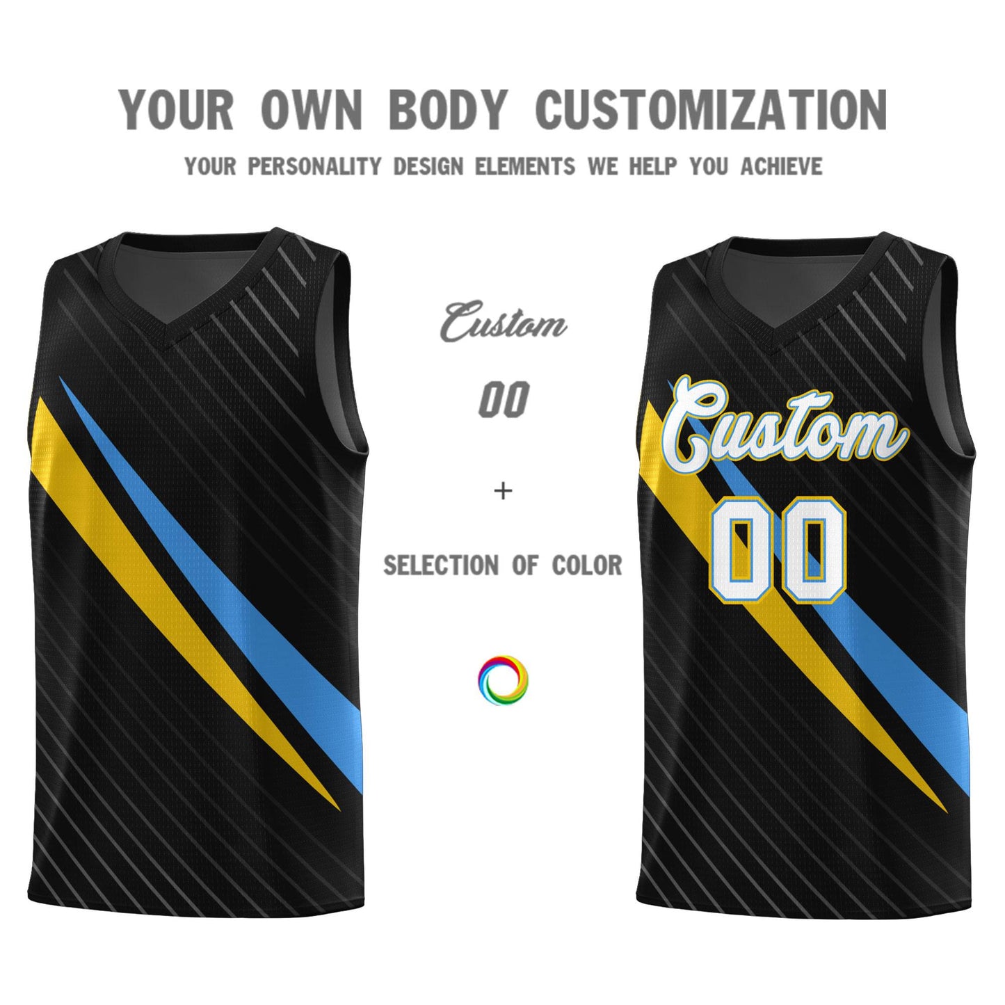 Custom Black Diagonal Pinstripe Pattern Color Block Sports Uniform Basketball Jersey Limited