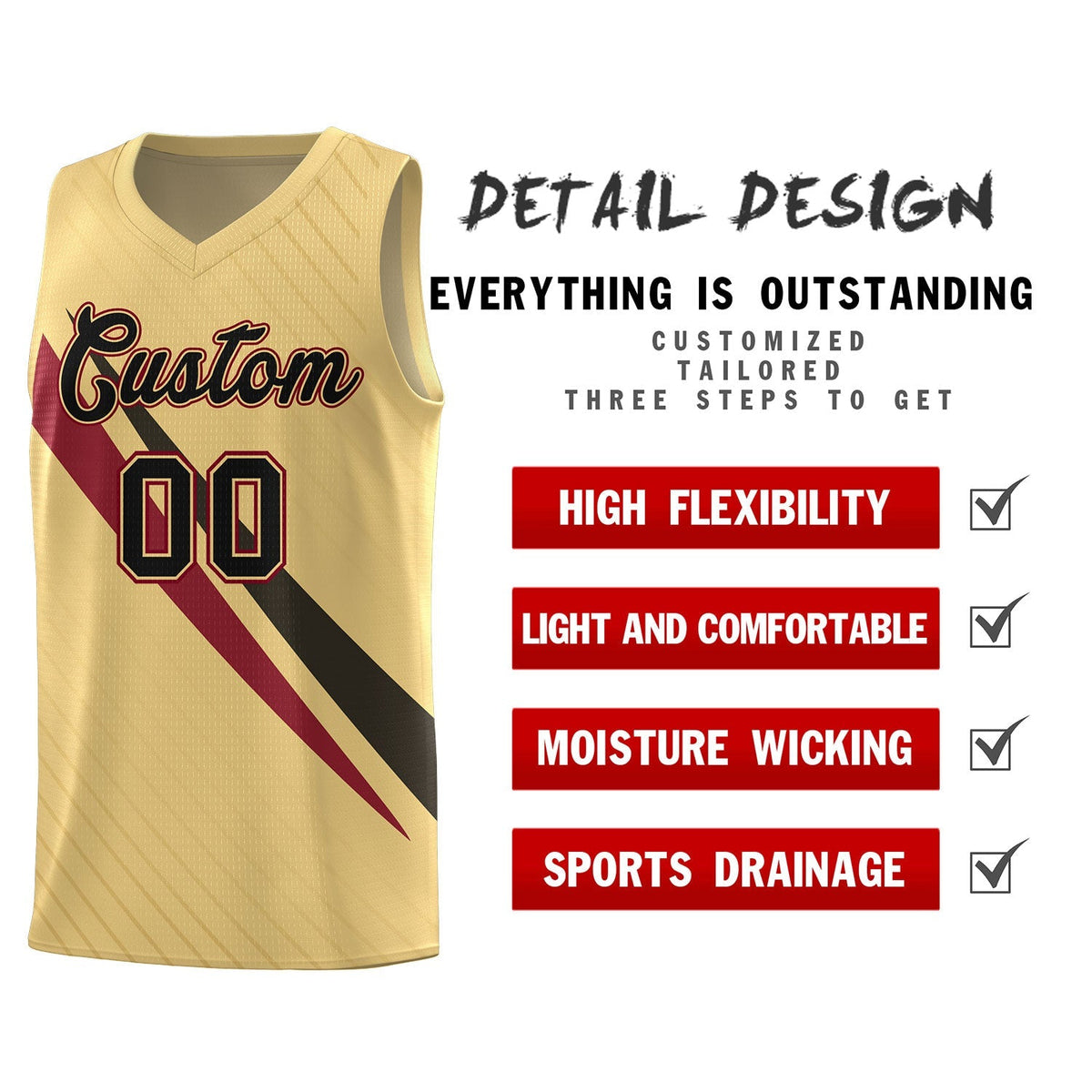 Custom Khaki Diagonal Pinstripe Pattern Color Block Sports Uniform Basketball Jersey Limited