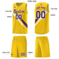 Custom Gold Diagonal Pinstripe Pattern Color Block Sports Uniform Basketball Jersey Limited