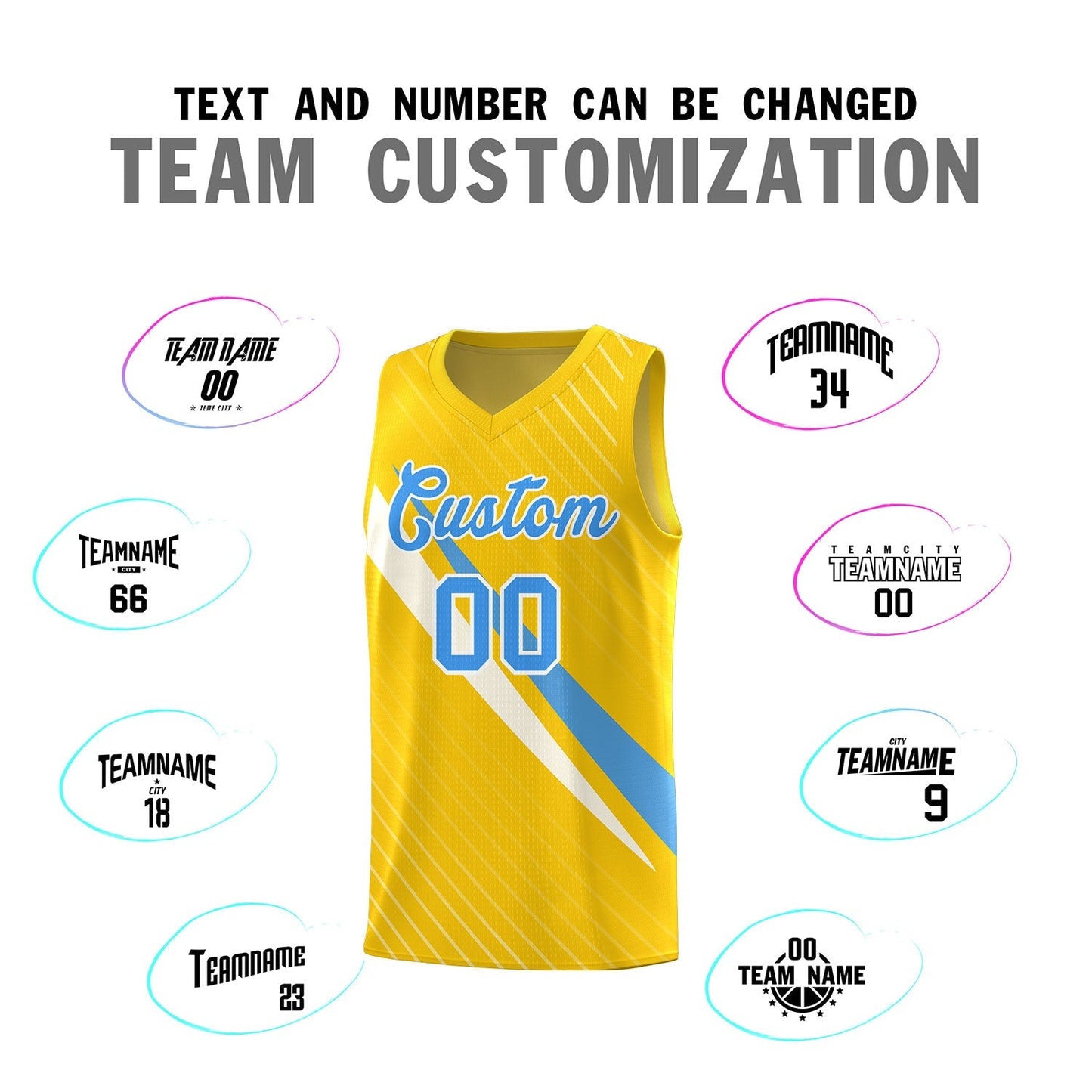 Custom Gold Diagonal Pinstripe Pattern Color Block Sports Uniform Basketball Jersey Limited