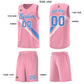 Custom Light Pink Diagonal Pinstripe Pattern Color Block Sports Uniform Basketball Jersey Limited