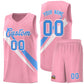 Custom Light Pink Diagonal Pinstripe Pattern Color Block Sports Uniform Basketball Jersey