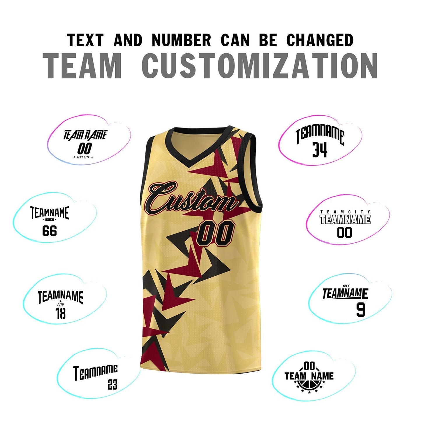 Custom Khaki Boomerang Pattern Sets Basketball Jersey Limited