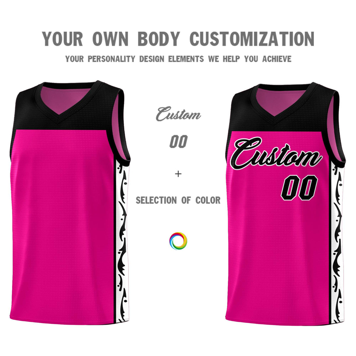 Custom Red Side Pattern Sports Uniform Basketball Jersey Limited