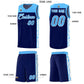 Custom Navy Side Pattern Sports Uniform Basketball Jersey Limited