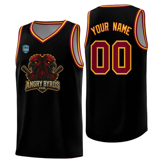 VVHL Black S7-Angry-Byrds-2 Tops Basketball Jersey