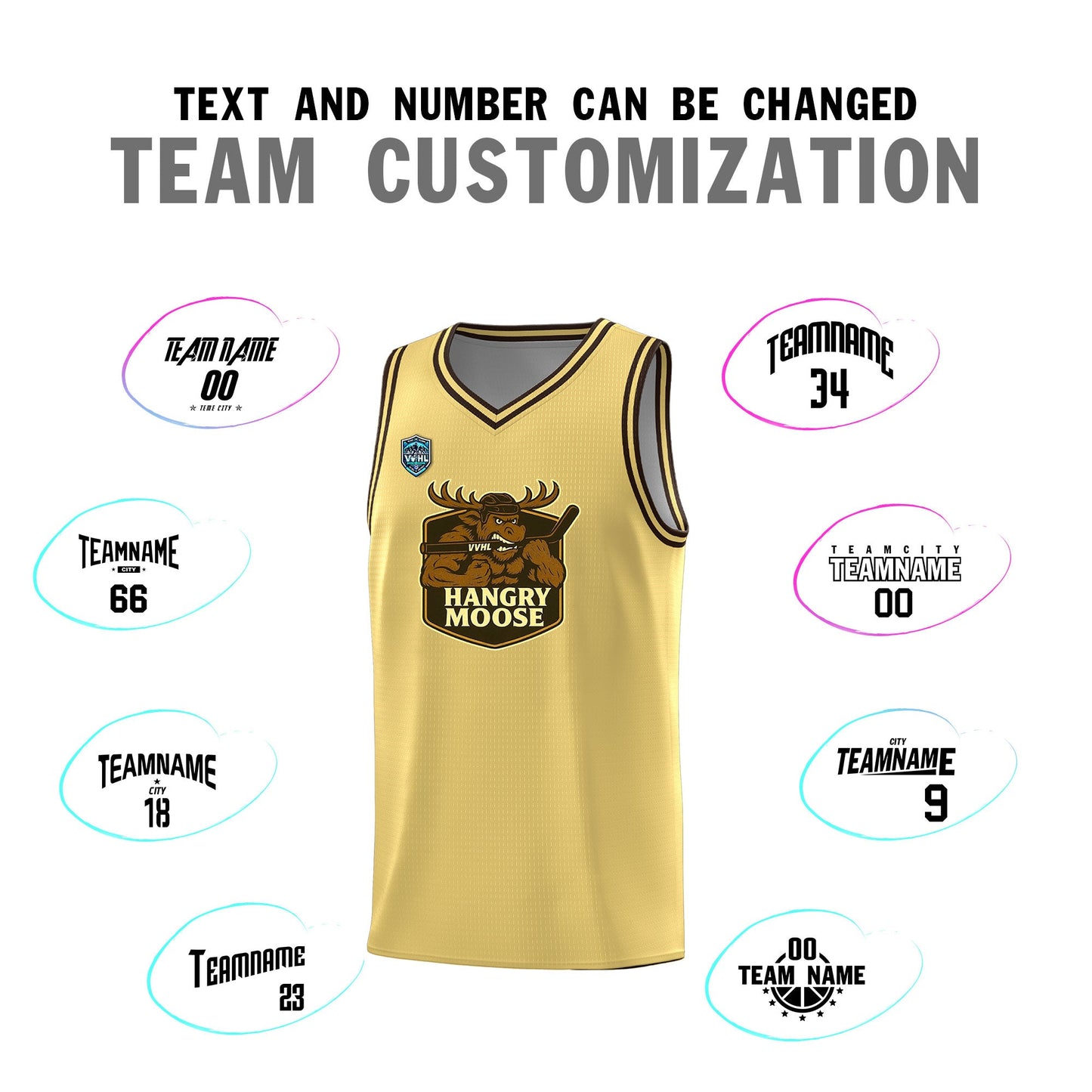 VVHL Khaki S7-HANGRY-MOOSE Tops Basketball Jersey Limited