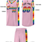 Custom Light Pink LGBT Rainbow For Pride Month Sports Uniform Basketball Jersey Limited