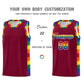 Custom Crimson LGBT Rainbow For Pride Month Sports Uniform Basketball Jersey Limited